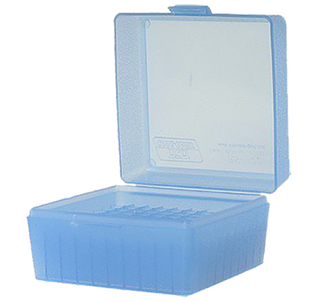 MTM Ammo Box 100 Round Flip-Top 223 204 Ruger 6x47 Clr Blue