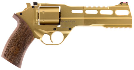 Rhino 60DS .357 6" Gold medium walnut grip --Adjustable sigts fiber optic front 3 moon clips 6round