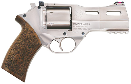 RHINO .357MAG REVOLVER 40 SAR CHROME 4IN BBL W/3 MOON CLIPS 6RND