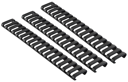 ERGO 18-SLOT LDDR RAIL COVERS 3PK BK