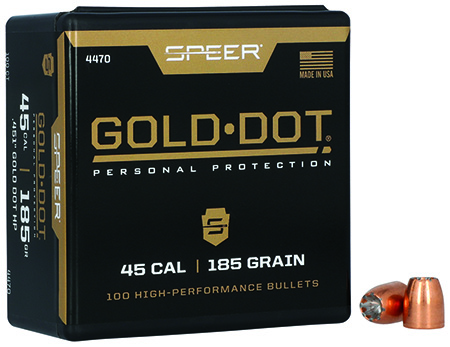 Speer 4470 Gold Dot Personal Protection 45 Cal .451 185 gr Hollow Point 10-img-1