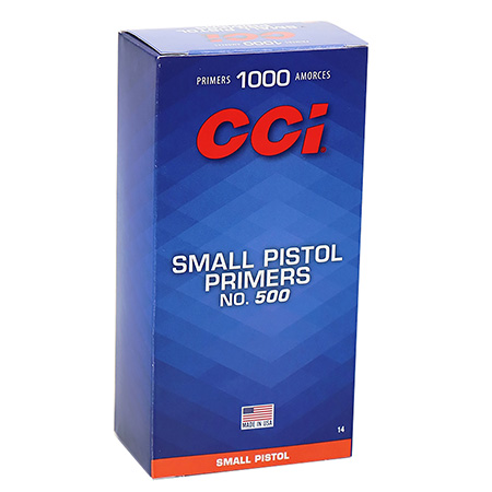 CCI #500 STD SMALL PISTOL PRIMER 1000CT