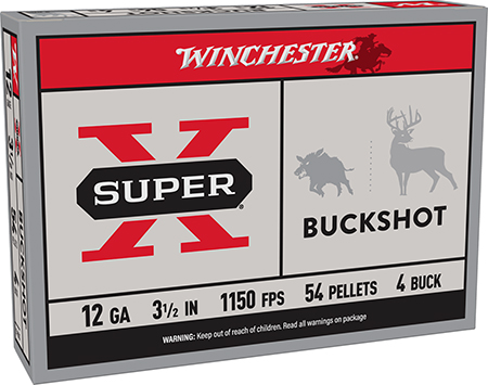 WIN SUPER-X BUCKSHOT 12GA 3.5 54PEL #4 5/50