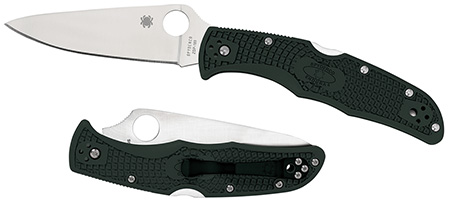 ENDURA SL-PL GREEN FLAT KNIFE GROUND SPYDERCO KNIFE GROUND SPYDERCO