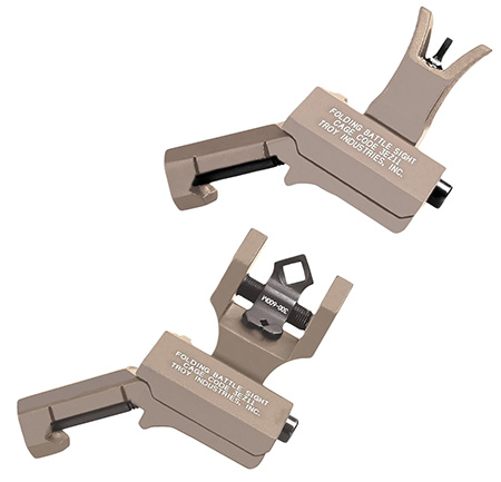 Troy Industries 45 Degree Offset Sight Set - M4 & DOA Rear - FDE