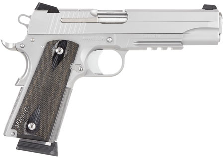 SIG SAUER 1911 SS CA COMP HGA 45 AUTO 5IN BBL SAO STAINLESS SIGLITE SIGHTS BLACKWOOD GRIP 2-8RD MAGS