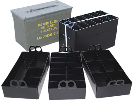 MTM AMMO CAN ORGANIZER INSERT-3-PACK 22 COMPARTMENTS BLACK