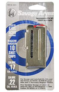 Mag Assy 93G 22Mag/1 7HMR Stainless-10 Rd