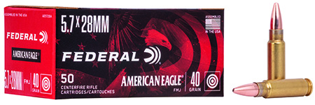 FEDERAL 5.7X28mm 40GR FMJ AMMO 50RD