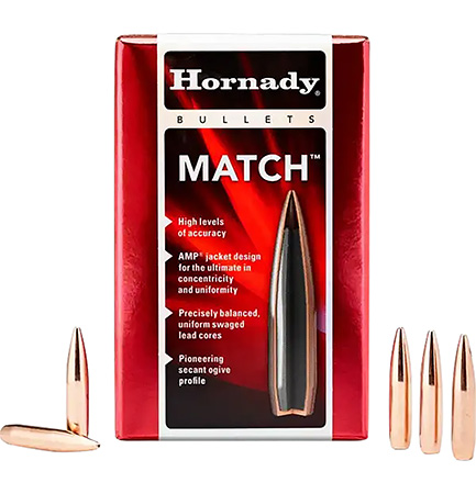 Hornady 2250 Match 22 Cal .224 53 gr Hollow Point 100 Per Box/ 40 Case-img-1
