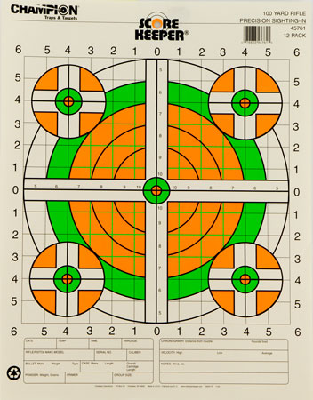 100 YD SIGHT-IN RIFLE FLOURESCENT 12PK