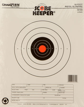 OUTERS TARGET 50FT PISTOL SLOWFIRE ORANGE