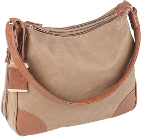 BD HOBO STYLE PURSE HOLSTER TAUPE TAN TRIM